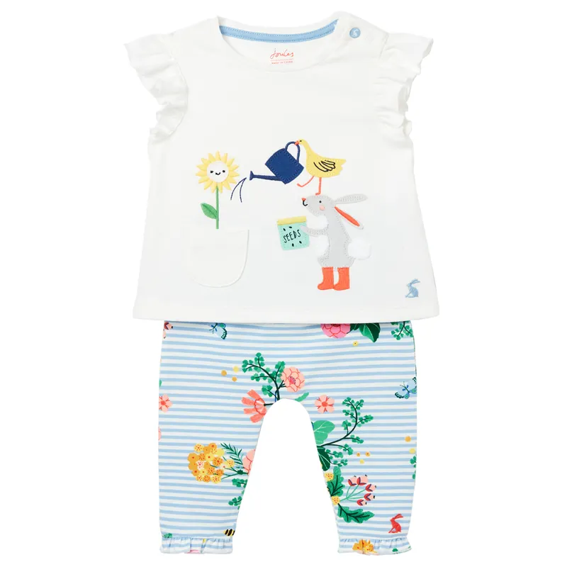 Joules Poppy Baby Artwork Top And Legging Set - Garden Friends